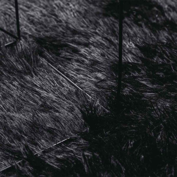 Шаги килим с дълъг косъм, NAVARRA, черен, 80x150 см, полиестер