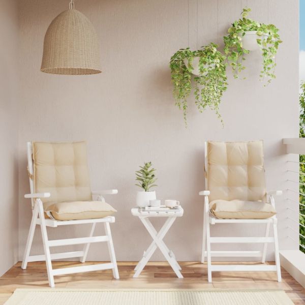 Възглавници за стол ниска облегалка 2 бр бежови Оксфорд плат