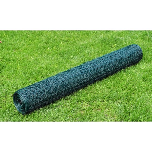 Кокошкарска мрежа с PVC покритие 25x0,75 м зелена