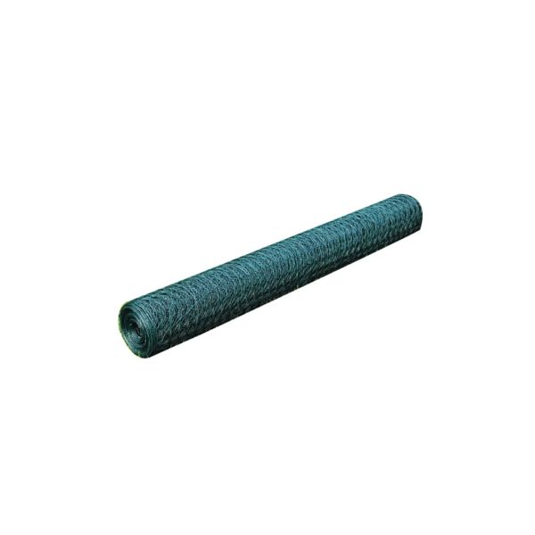 Кокошкарска мрежа с PVC покритие 25x0,75 м зелена