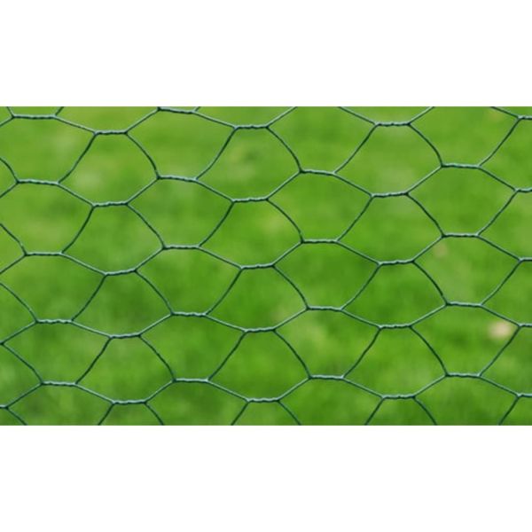 Кокошкарска мрежа с PVC покритие 25x0,75 м зелена