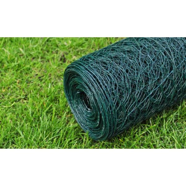 Кокошкарска мрежа с PVC покритие 25x0,75 м зелена