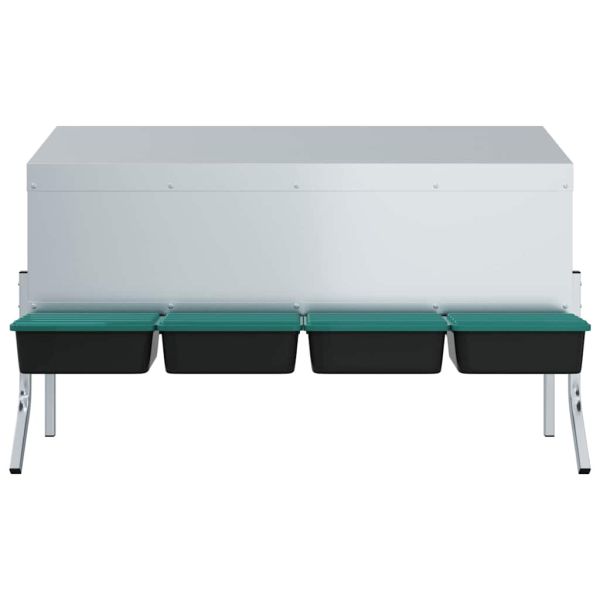 Кутия за гнездене за пилета с 4 отделения и крака, поцинкована стомана