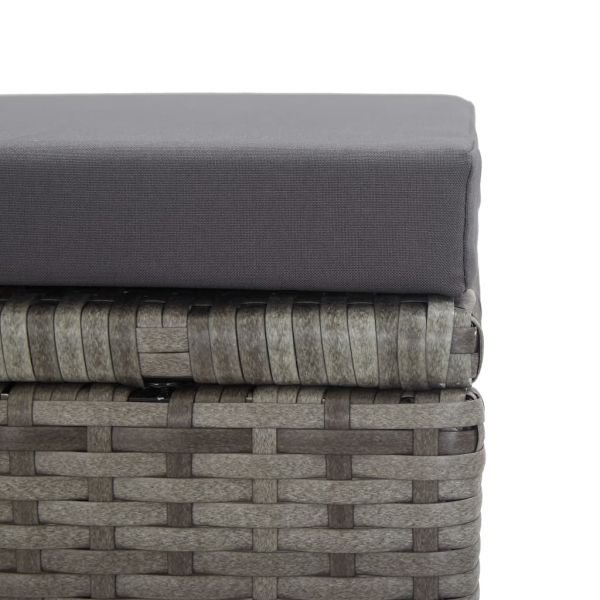 Градински табуретки с възглавници, 2 бр, полиратан, антрацит