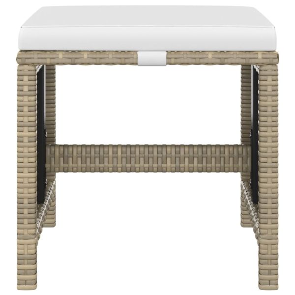 Градински комплект с възглавници 5 части полиратан бежов