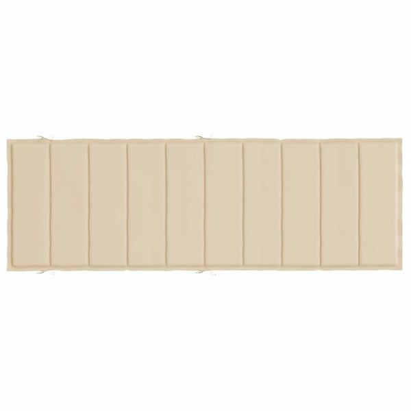 Шалте за шезлонг, бежово, 186x58x4 см, Оксфорд плат