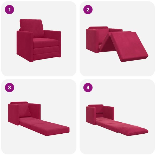 Диван легло Виненочервен 74 x 77 x 81 см Кадифе