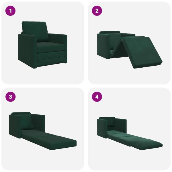 Диван легло 60cm Тъмен зелен Кадифе