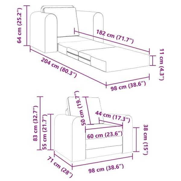 Диван легло Тъмен жълт 98 x 71 x 83 см текстил