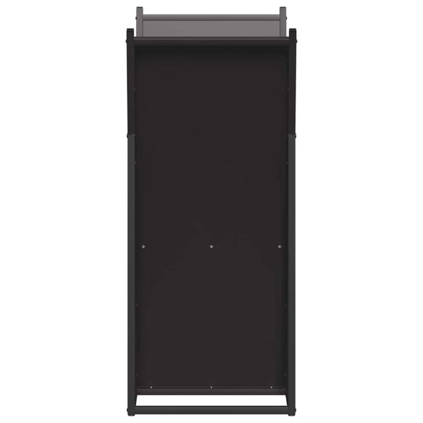 Стойка за дърва, черна, 69,5x35x81 см, студеновалцувана стомана