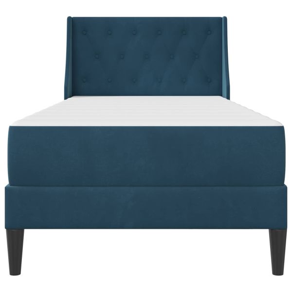 Рамка за легло с матрак с матрак Синьо 100 x 200 cm Кадифе