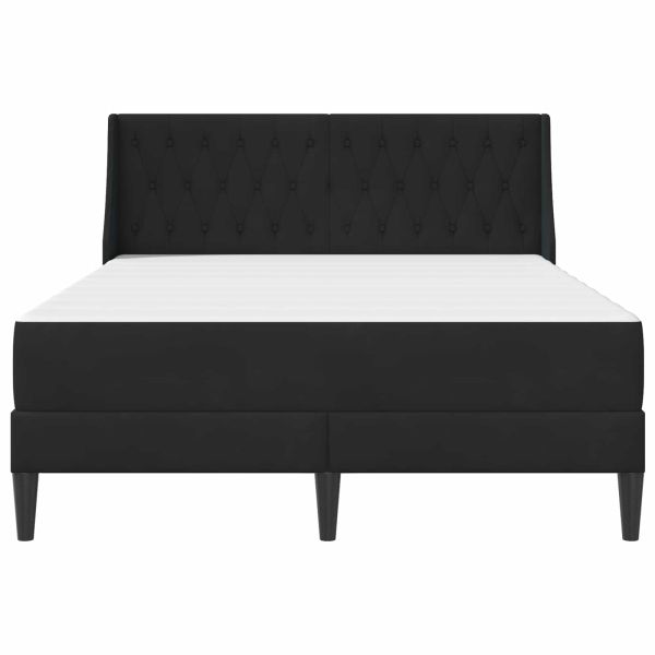 Рамка за легло с матрак с матрак Черен 140 x 200 cm Кадифе