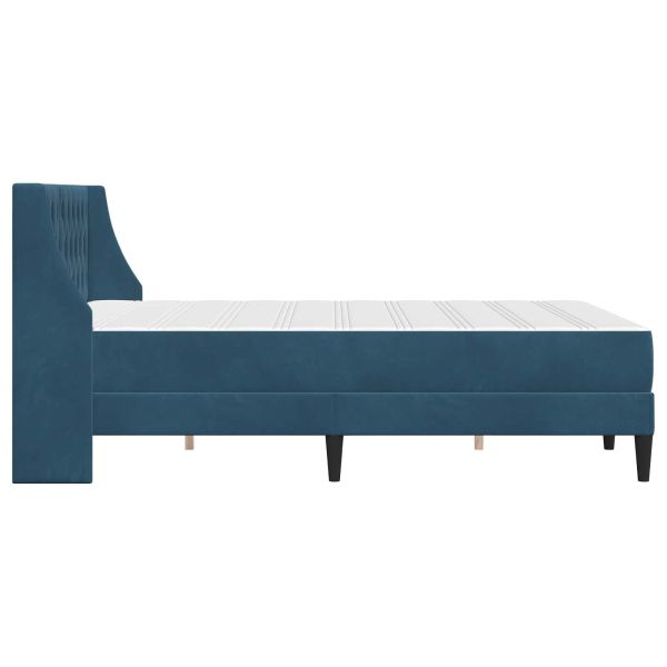 Рамка за легло с матрак с матрак Синьо 140 x 200 cm Кадифе