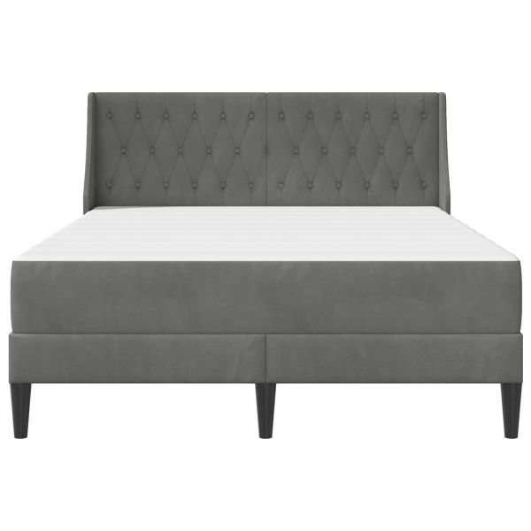Рамка за легло с матрак с матрак Тъмен сив 160 x 200 cm Кадифе