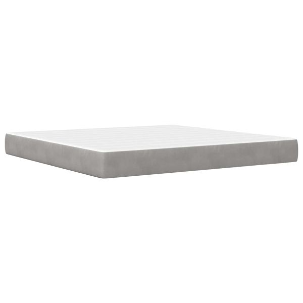 Рамка за легло с матрак с матрак Светлосиво 200 x 200 cm Кадифе
