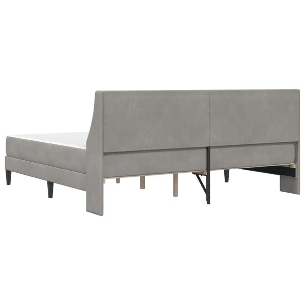 Рамка за легло с матрак с матрак Светлосиво 200 x 200 cm Кадифе