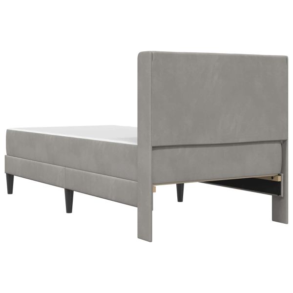 Рамка за легло с матрак Светлосиво 80 x 200 cm Кадифе