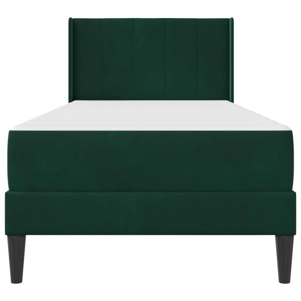 Рамка за легло с матрак Тъмен зелен 80 x 200 cm Кадифе