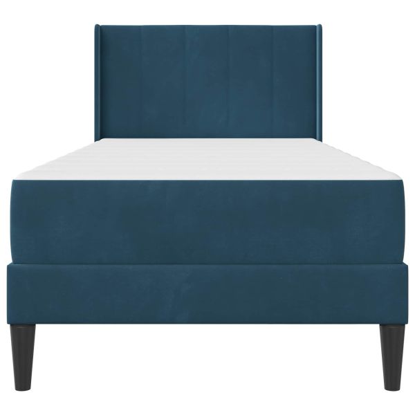 Рамка за легло с матрак Синьо 90 x 190 cm Кадифе