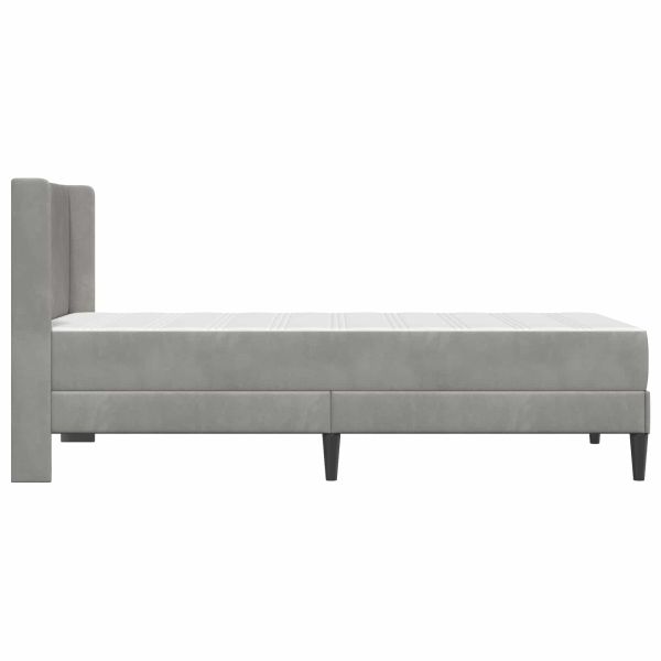 Рамка за легло с матрак Светлосиво 100 x 200 cm Кадифе