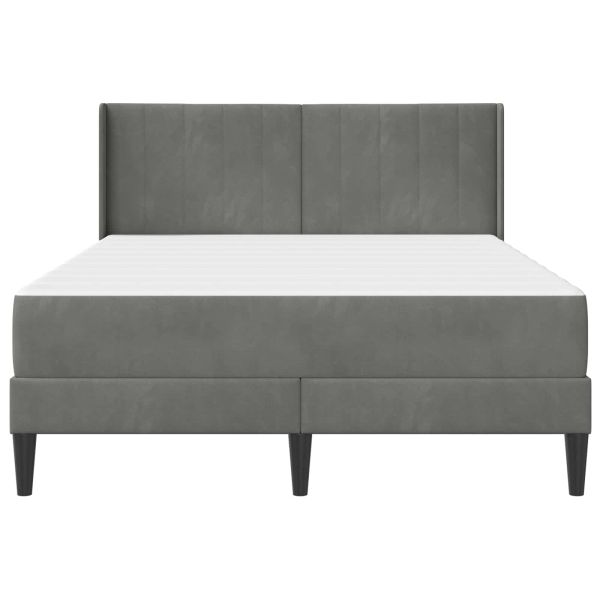 Рамка за легло с матрак Тъмен сив 140 x 200 cm Кадифе