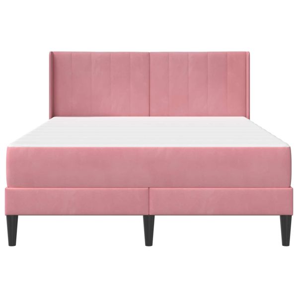 Рамка за легло с матрак Розово 140 x 200 cm Кадифе