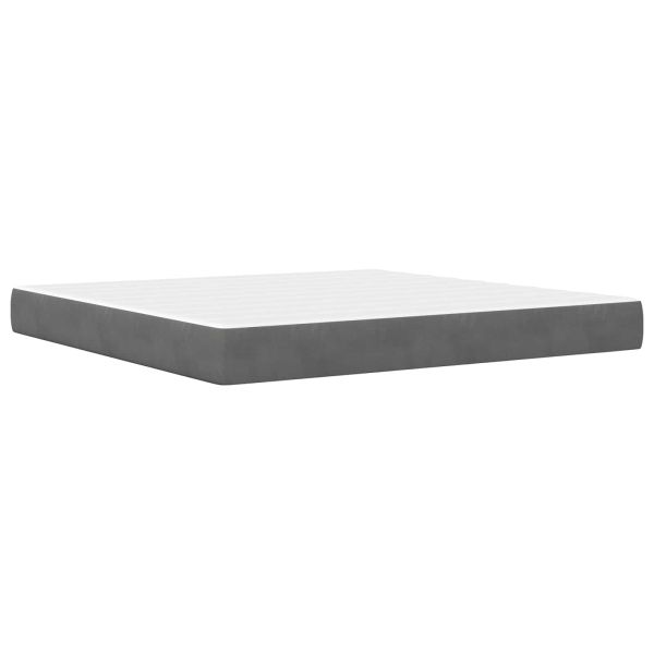 Рамка за легло с матрак Тъмен сив 180 x 200 cm Кадифе