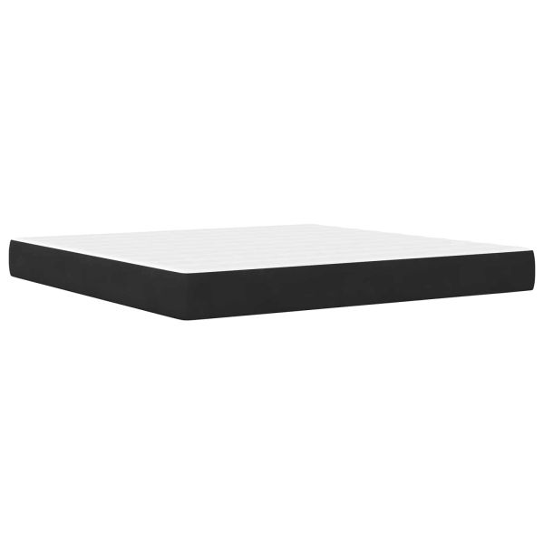 Рамка за легло с матрак Черен 180 x 200 cm Кадифе