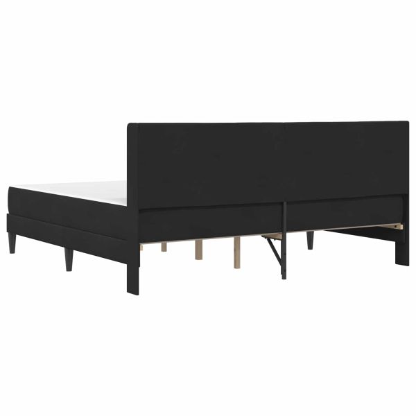 Рамка за легло с матрак Черен 200 x 200 cm Кадифе