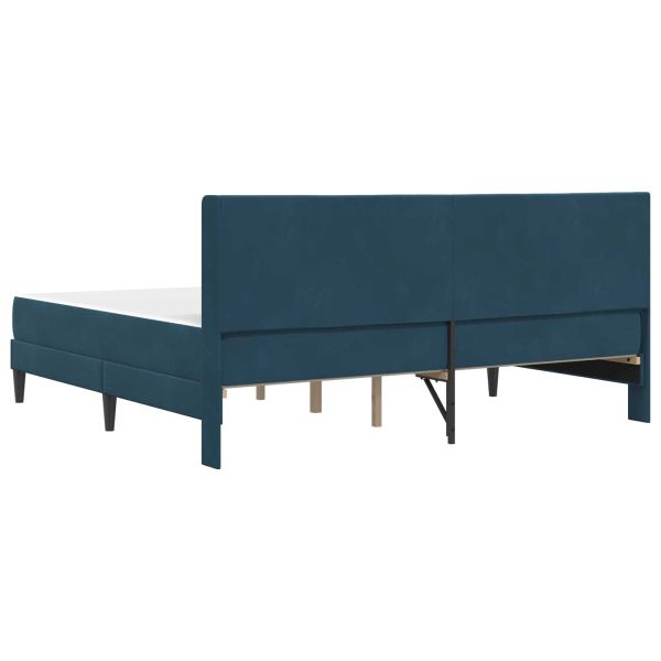 Рамка за легло с матрак Синьо 200 x 200 cm Кадифе