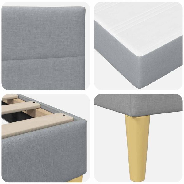 Рамка за легло Светлосиво 90 x 190 cm Полиестер