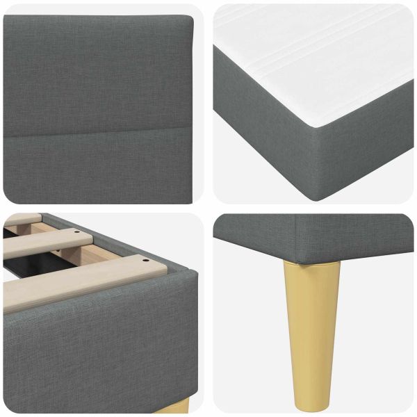 Рамка за легло Тъмен сив 90 x 190 cm Полиестер