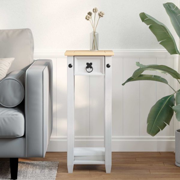 Стойка за растения Бяло 30 x 30 x 73 см Солидно борово дърво