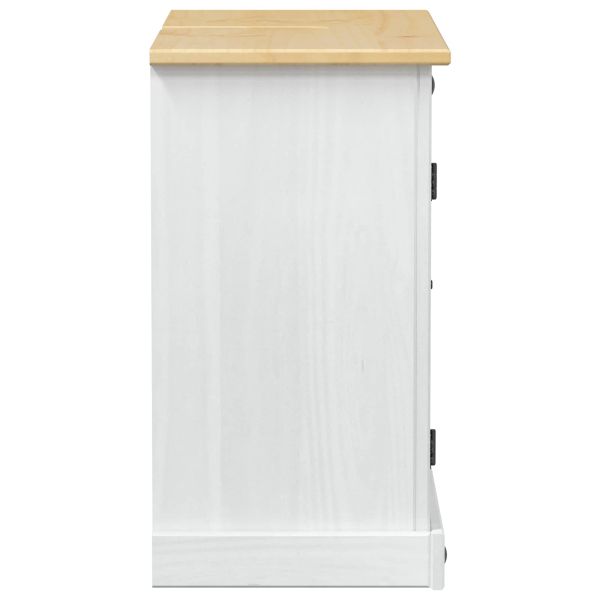 Шкаф за мивка с рафт Бяло 73 x 33 x 60 см Солидно борово дърво