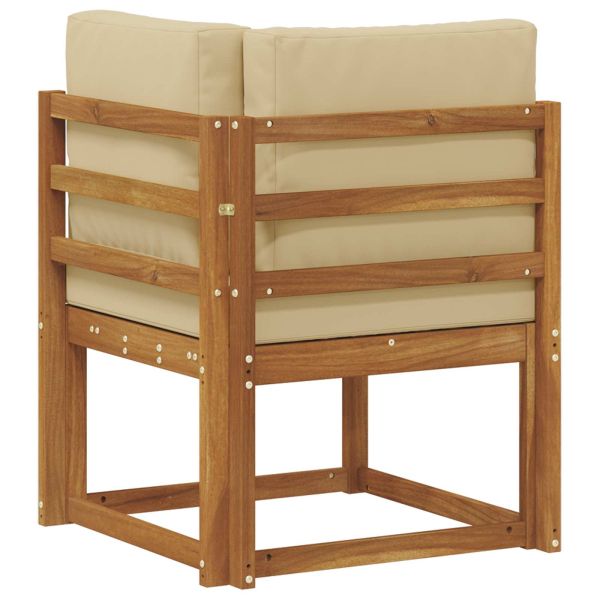 Външен ъглов диван Солидно акациево дърво