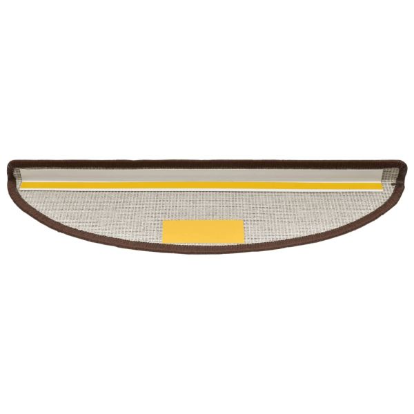 Изтривалки за стълби, 10 бр., 56x17x3 см, кафеенокафяви, полукръгли