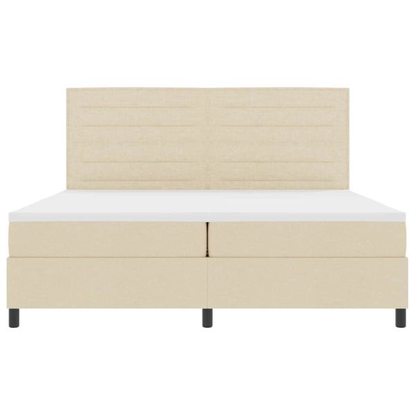 Легло с пружинирана основа с матрак Крем 200 x 200 cm текстил