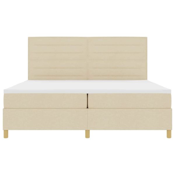 Легло с пружинирана основа с матрак Крем 200 x 200 cm текстил