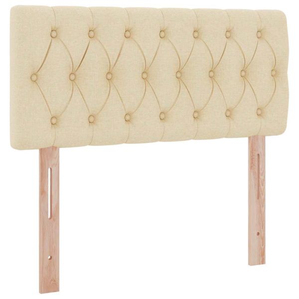 Легло с място за съхранение и LED Кремав 100 x 200 cm текстил