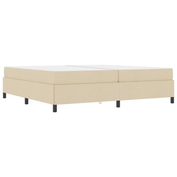Легло с пружинирана основа Крем 200 x 200 cm текстил