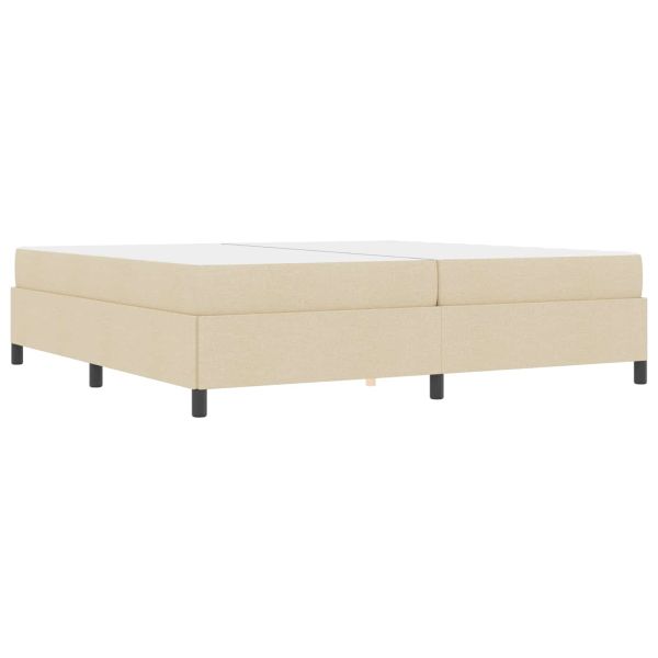 Легло с пружинирана основа Крем 200 x 200 cm текстил