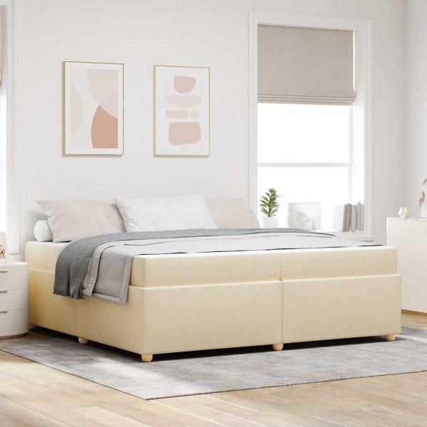 Рамка за легло с матрак Крем 200 x 200 cm текстил