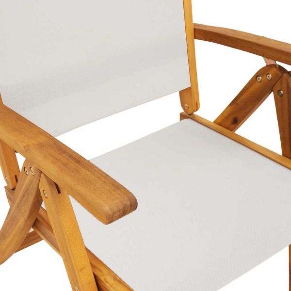 Градински трапезен комплект, 9 части, акация масив и textilene