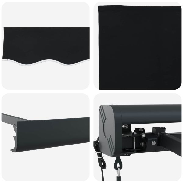 Сенник Черно 350 x 250 x 165 см Полиестер и алуминий