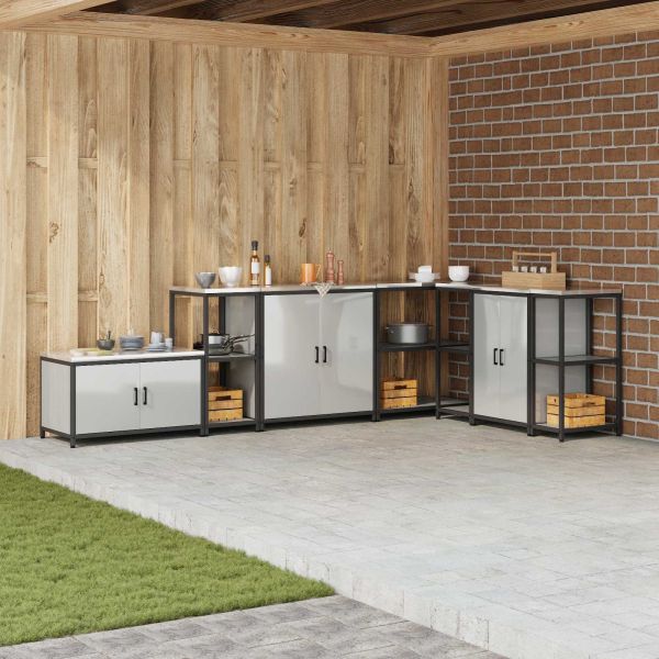 Съхранение в кухнята с рафт Сребрист 60 x 50 x 92 см Стомана