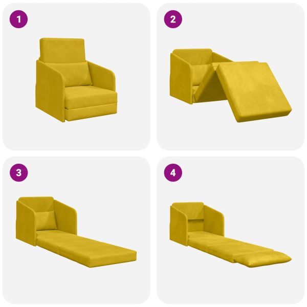 Диван легло Жълто 65 x 80 x 83 см Кадифе
