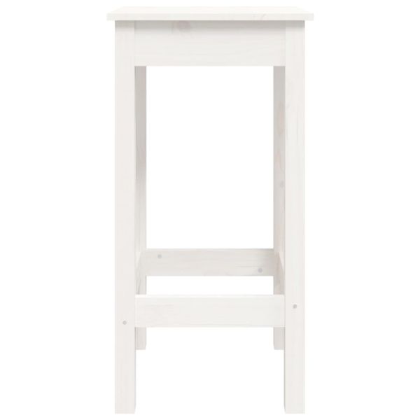 Бар комплект от 3 части, бял, масивна борова дървесина