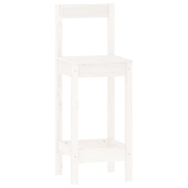 Бар комплект от 3 части, бял, масивна борова дървесина