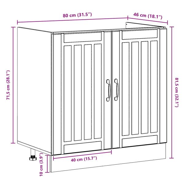 Мивка с шкаф с врата Lucca 2 pcs Сонома дъб Инженерно дърво