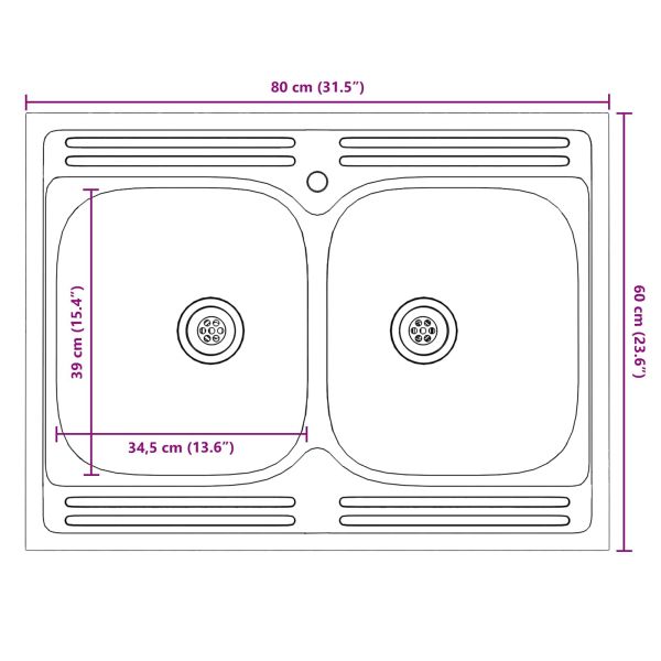 Мивка с шкаф с врата Lucca 2 pcs Сонома дъб Инженерно дърво